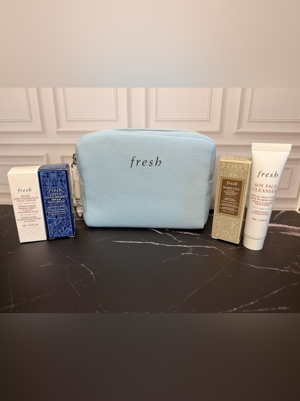 Fresh 5pc set Includes Cosmetic Pouch